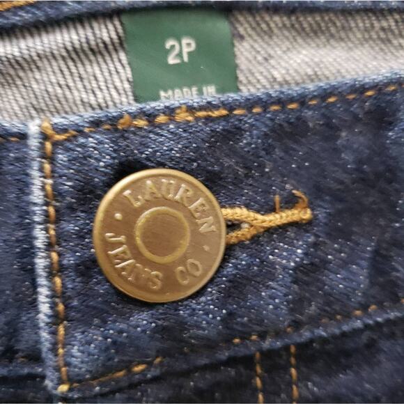 Lauren Jeans Co Ralph Lauren Womens Jeans Size 2 P Mid Rise Dark Wash Blue Denim - Picture 6 of 6